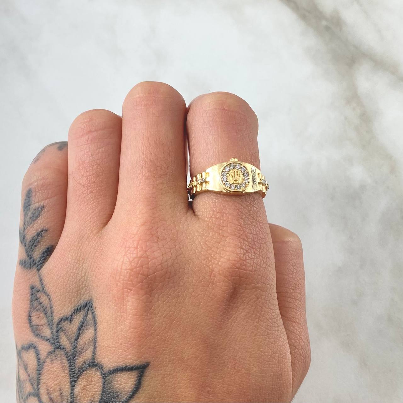 Anillo Cinturon Corona Petit 3.35gr / T6 1/4 / Oro 18K *