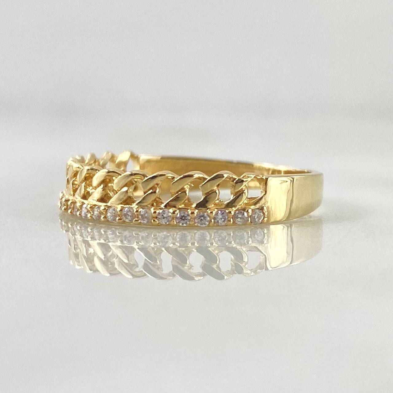 Anillo Carril Cubano 1.8gr / T6 / Oro 18K *