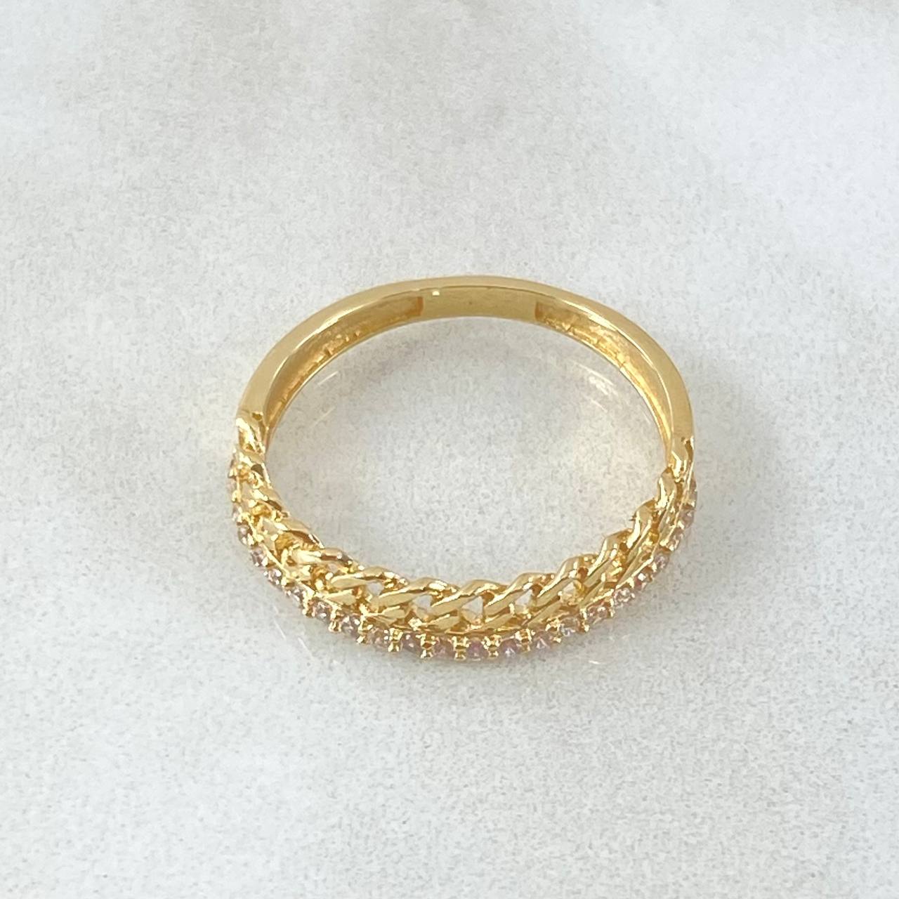 Anillo Carril Cubano 1.8gr / T6 / Oro 18K *