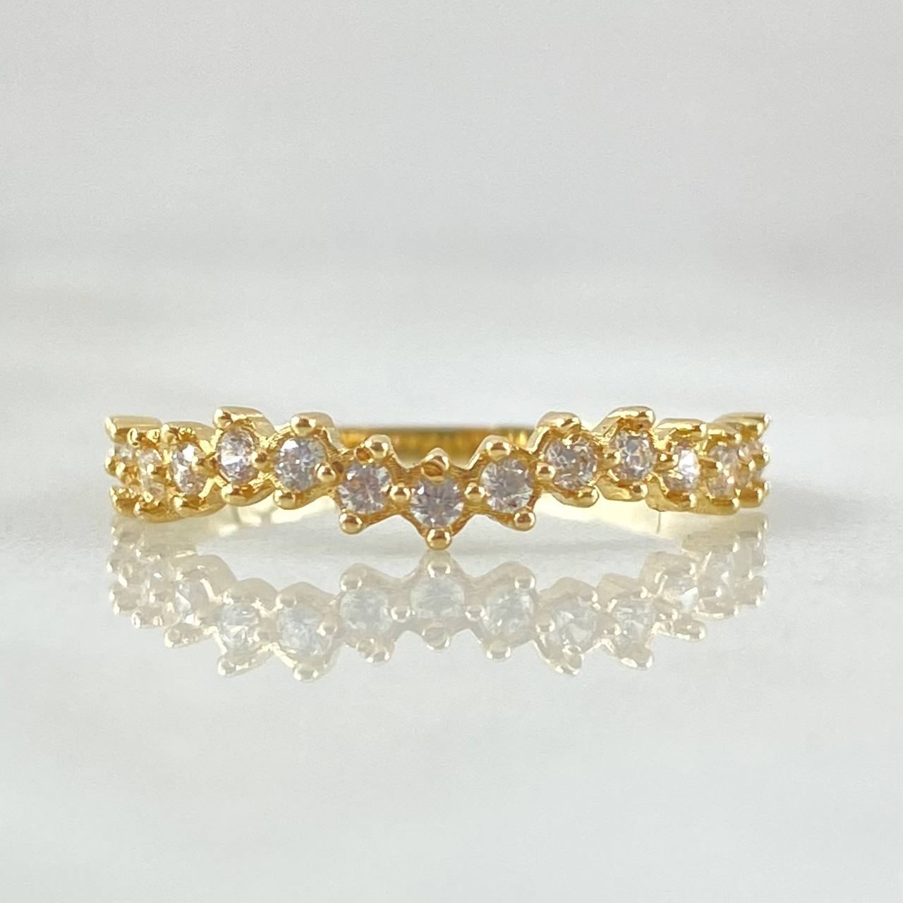 Anillo Ola Curva Tupida 1.3gr / T6 / Oro 18K *