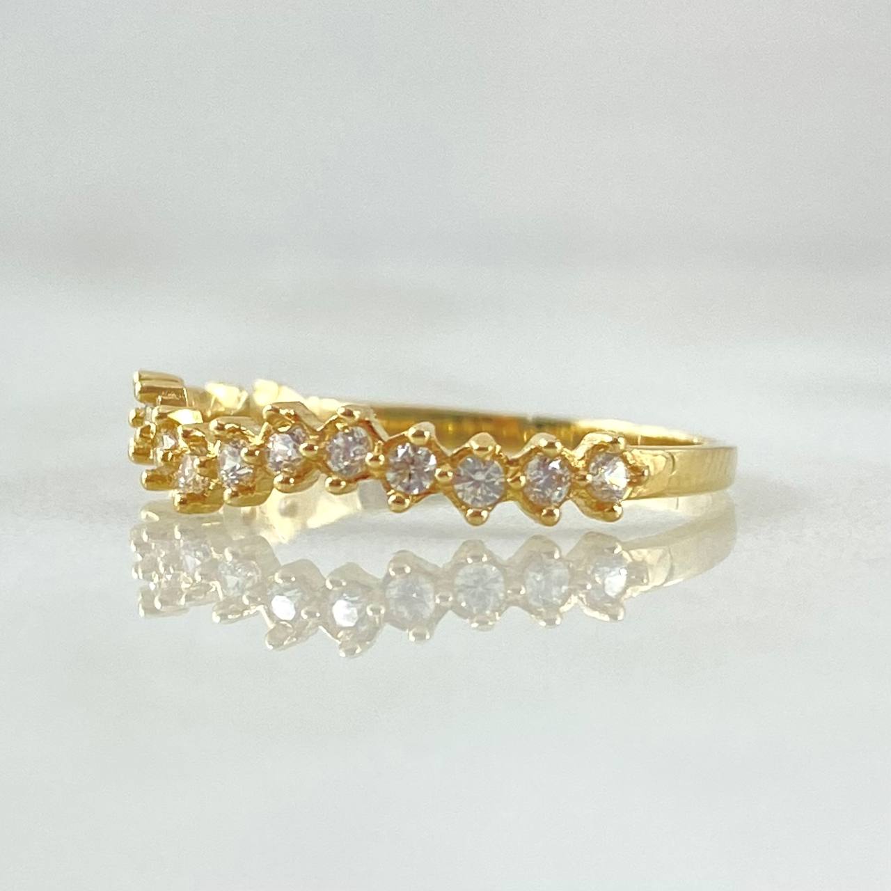 Anillo Ola Curva Tupida 1.3gr / T6 / Oro 18K *