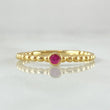 Anillo Solitario Bisel Esfera 1.65gr / T7 / Oro 18K *