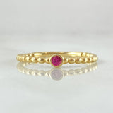 Anillo Solitario Bisel Esfera 1.65gr / T7 / Oro 18K *
