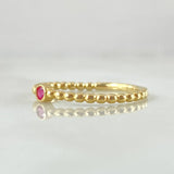 Anillo Solitario Bisel Esfera 1.65gr / T7 / Oro 18K *