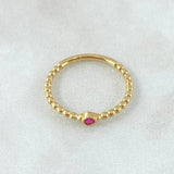 Anillo Solitario Bisel Esfera 1.65gr / T7 / Oro 18K *