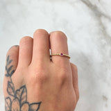 Anillo Solitario Bisel Esfera 1.65gr / T7 / Oro 18K *