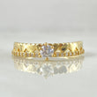 Anillo Solitario Carril Corazones 1.95gr / T6 1/2 / Oro 18K *