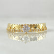 Anillo Solitario Carril Corazones 2.2gr / T7 3/4 / Oro 18K