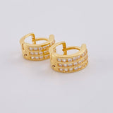 Candongas Carril Triple 2.75g / 1cm Oro Amarillo 18K