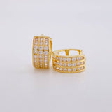 Candongas Carril Triple 2.75g / 1cm Oro Amarillo 18K