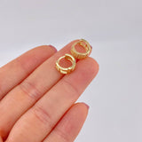 Candongas Carril Triple 2.7g / 1cm Oro Amarillo 18K