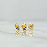 Topos Mapa Colombia 0.65gr / Resina Amarillo Azul Rojo Oro Amarillo 18K