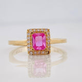 Anillo Halo Crudado 2.8g / T7 Oro Amarillo 18K