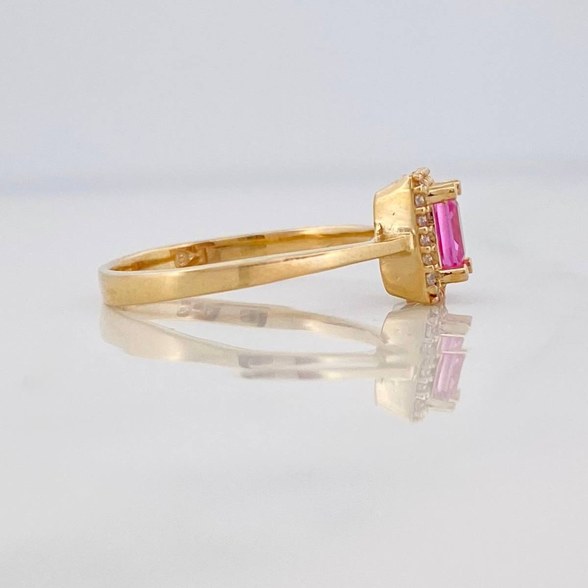 Anillo Halo Crudado 2.8g / T7 Oro Amarillo 18K