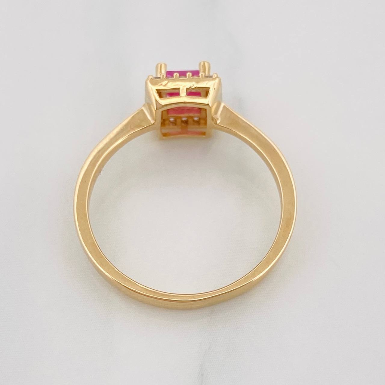 Anillo Halo Crudado 2.8g / T7 Oro Amarillo 18K