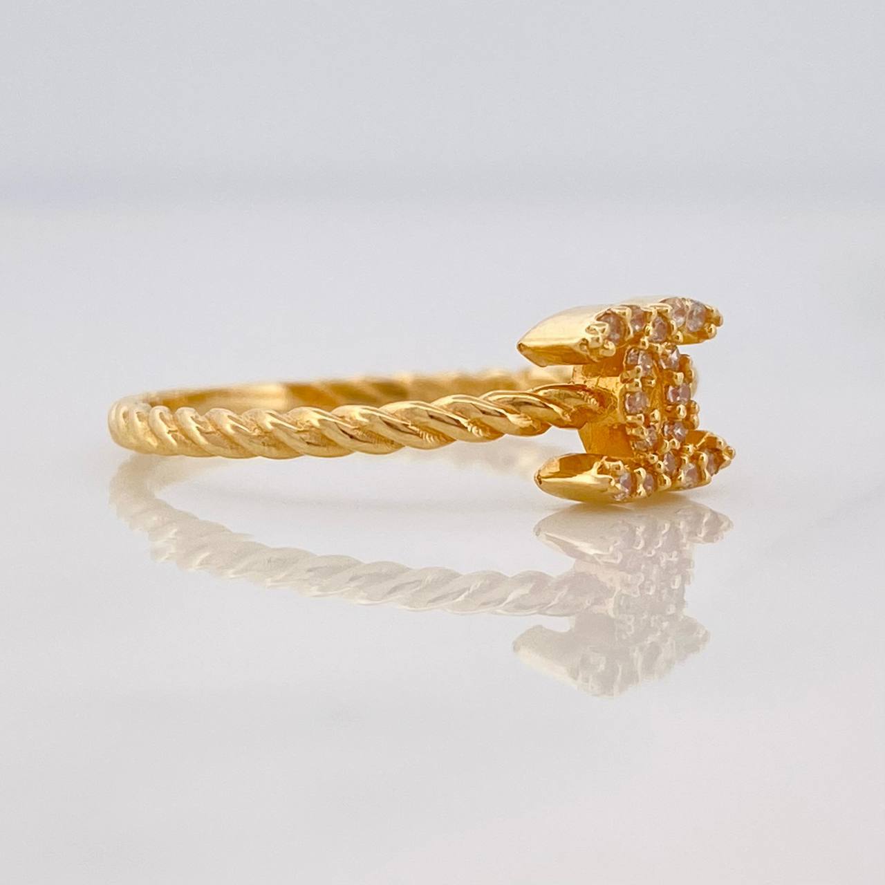 Anillo Ola Cruzada 2g / T7 1/2 Oro Amarillo 18K