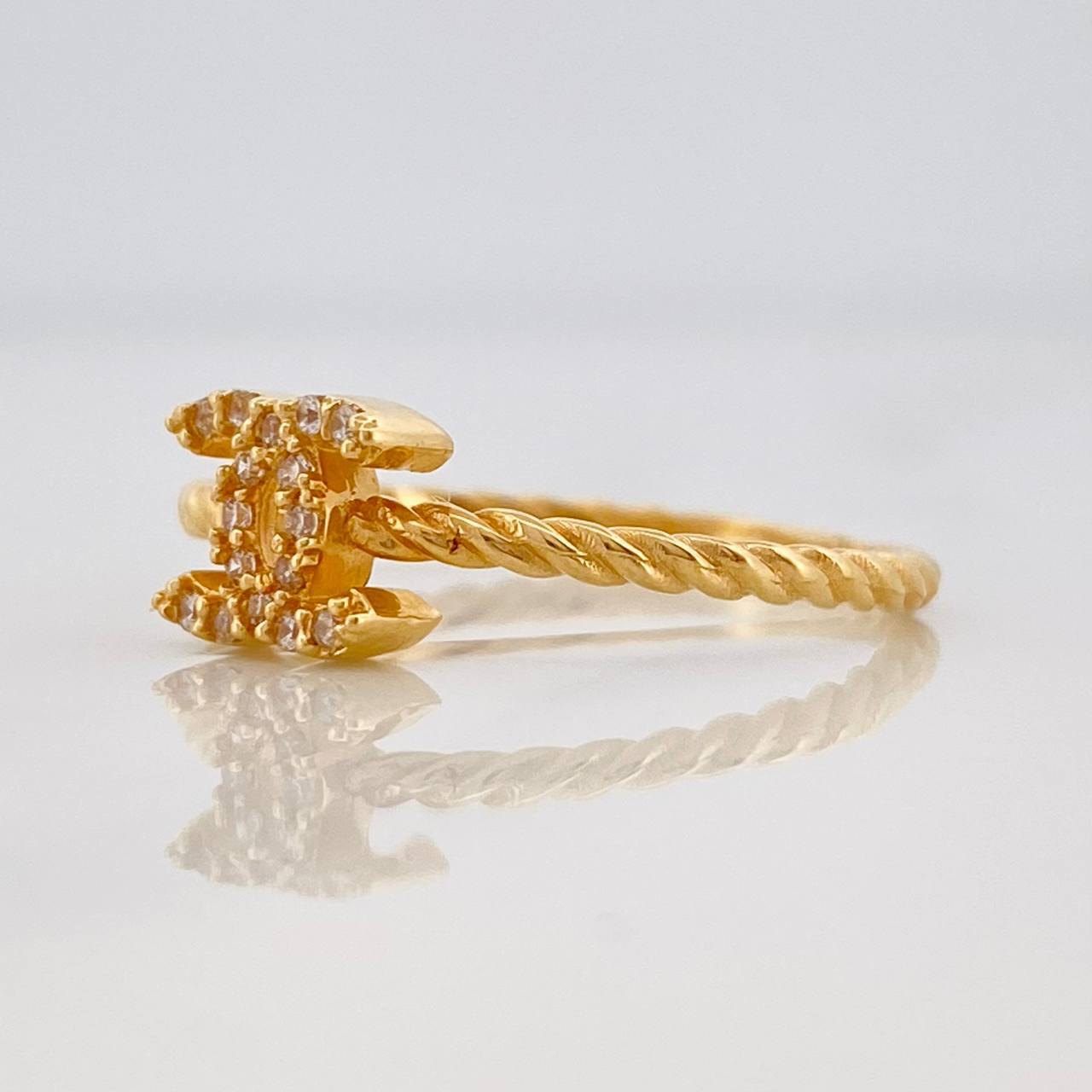 Anillo Ola Cruzada 2g / T7 1/2 Oro Amarillo 18K