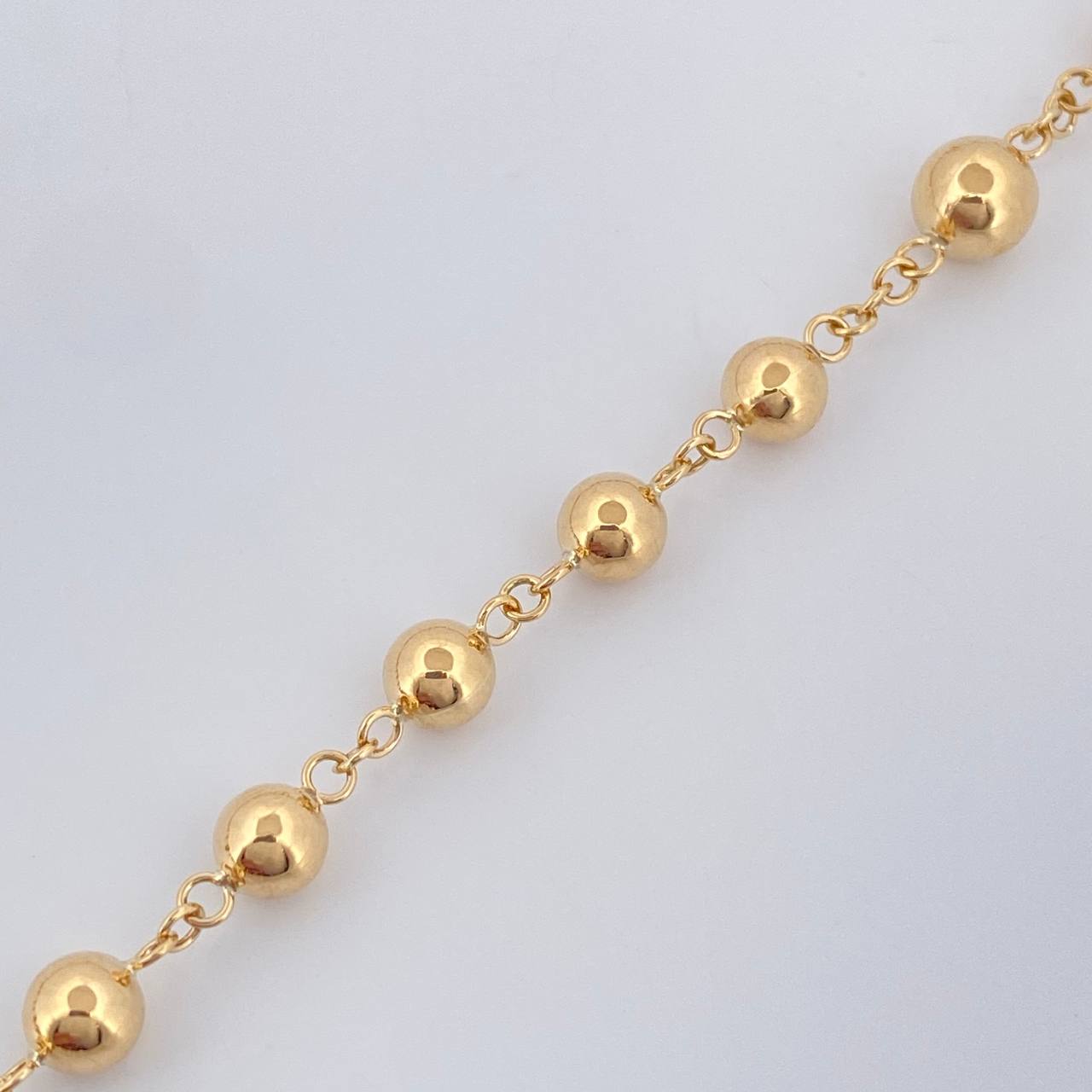 Rosario Virgen Milagrosa Cruz Cristo  12.2gr / 77cm / Oro Amarillo 18K $