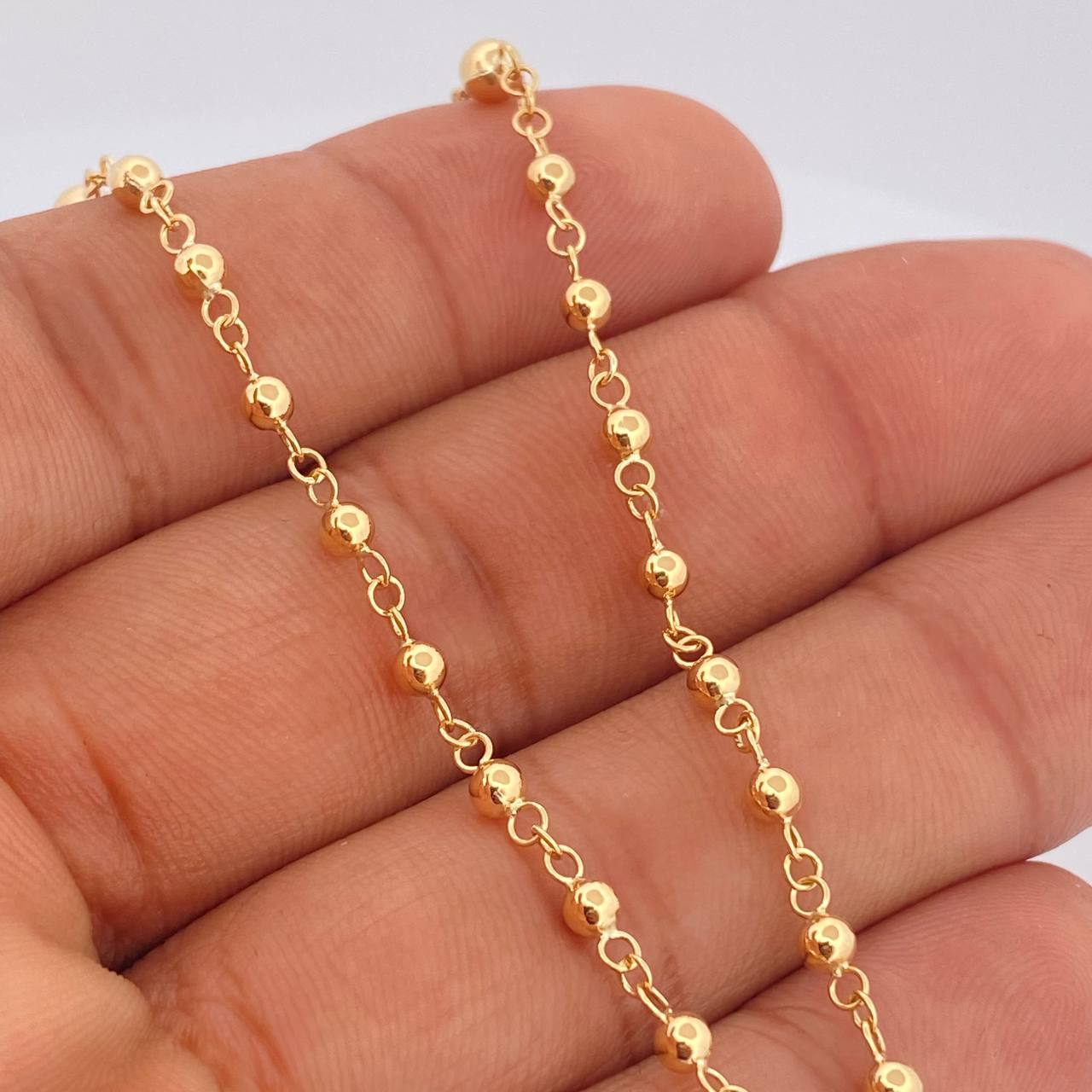 Rosario Virgen Milagrosa 5.7gr / 48.7cm / 4mm - 3mm Oro Amarillo 18K +