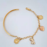 Pulso Charms 6.05gr / 17.1cm / 3mm Tres Oros 18K $