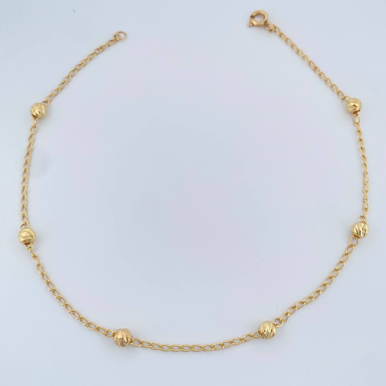 Tobillera Espiga 1.85gr / 24.8cm / 4mm Oro Amarillo 18K $