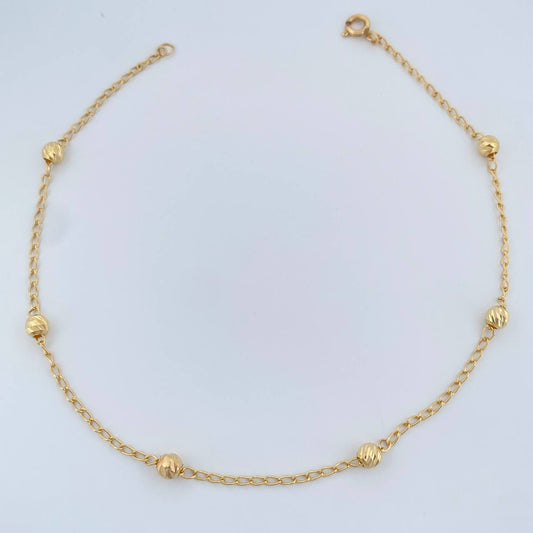 Tobillera Espiga 1.9gr / 24.6cm / 4mm Oro Amarillo 18K $
