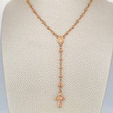 Rosario Virgen Milagrosa Cruz Cristo 6.3gr / 53.3cm / 4mm-3mm Oro Rosa 18K $