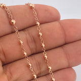 Rosario Virgen Milagrosa Cruz Cristo 6.3gr / 53.3cm / 4mm-3mm Oro Rosa 18K $