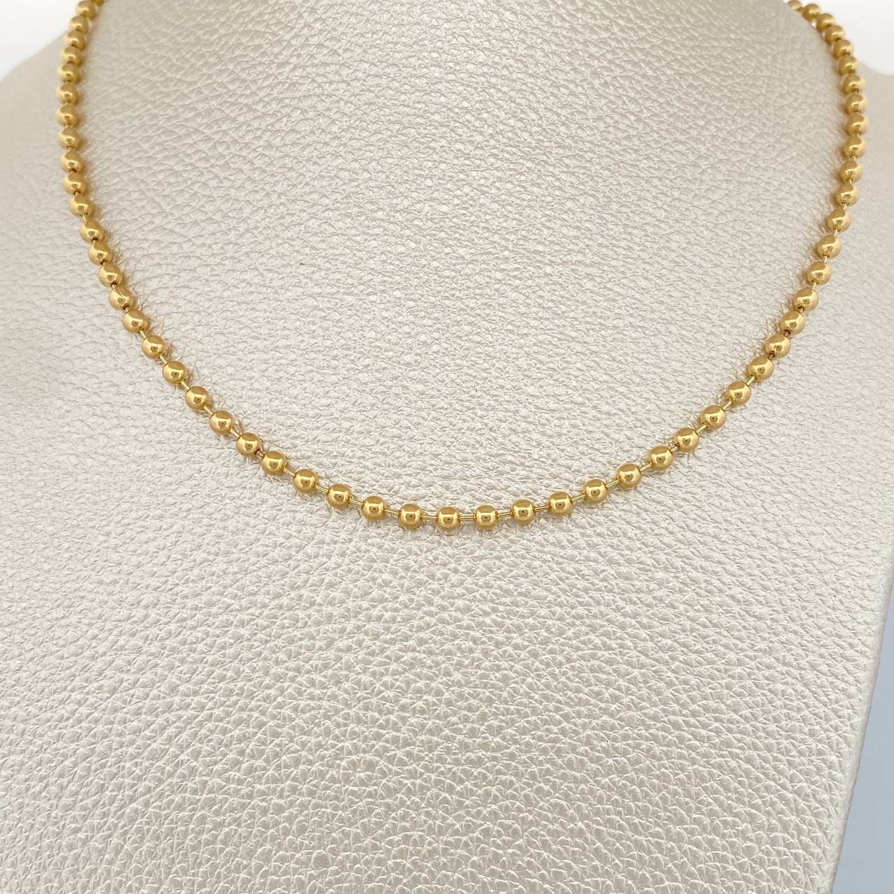 Cadena Militar 12.85gr / 60.7cm / 3mm Oro Amarillo 18K $