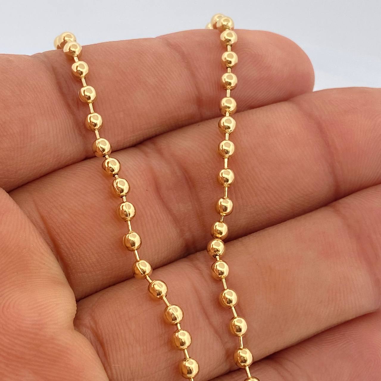 Cadena Militar 12.85gr / 60.7cm / 3mm Oro Amarillo 18K $