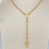 Rosario Virgen Milagrosa Cruz Cristo 6gr / 50.3cm / 4mm-3mm Oro Amarillo 18K $
