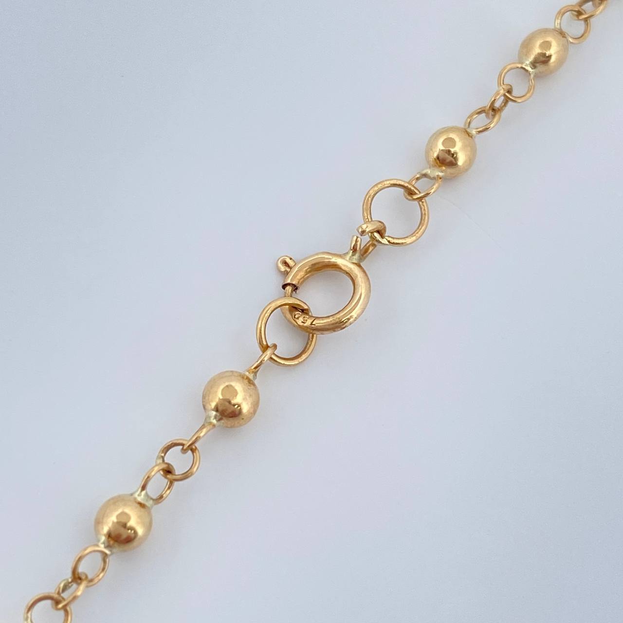 Rosario Virgen Milagrosa Cruz Cristo 6gr / 50.3cm / 4mm-3mm Oro Amarillo 18K $