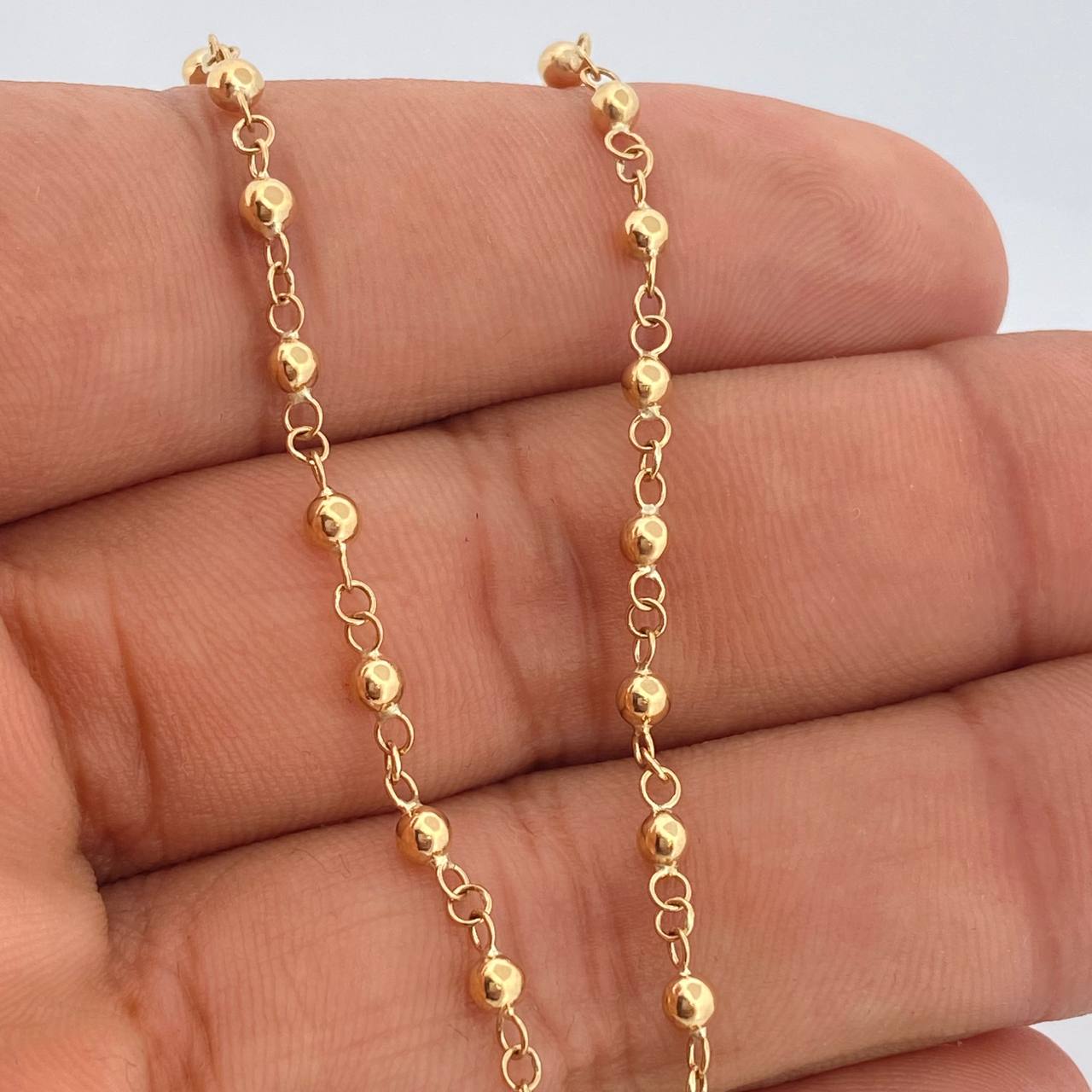 Rosario Virgen Milagrosa Cruz Cristo 6gr / 50.3cm / 4mm-3mm Oro Amarillo 18K $