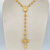 Rosario Virgen Milagrosa Cruz Cristo 12.95gr / 54.2cm / 5mm Oro Amarillo 18K $