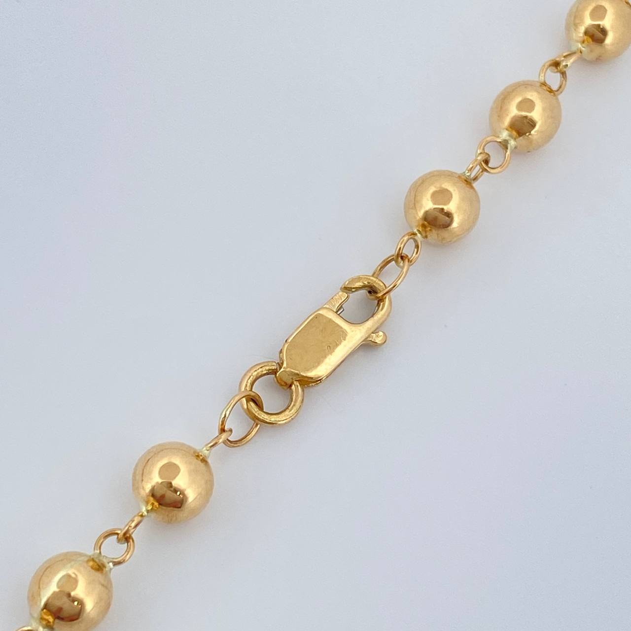 Rosario Virgen Milagrosa Cruz Cristo 12.95gr / 54.2cm / 5mm Oro Amarillo 18K $
