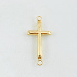 Herraje Cruz Puntas Planas 0.5gr / 2.5cm / Oro Amarillo 18K