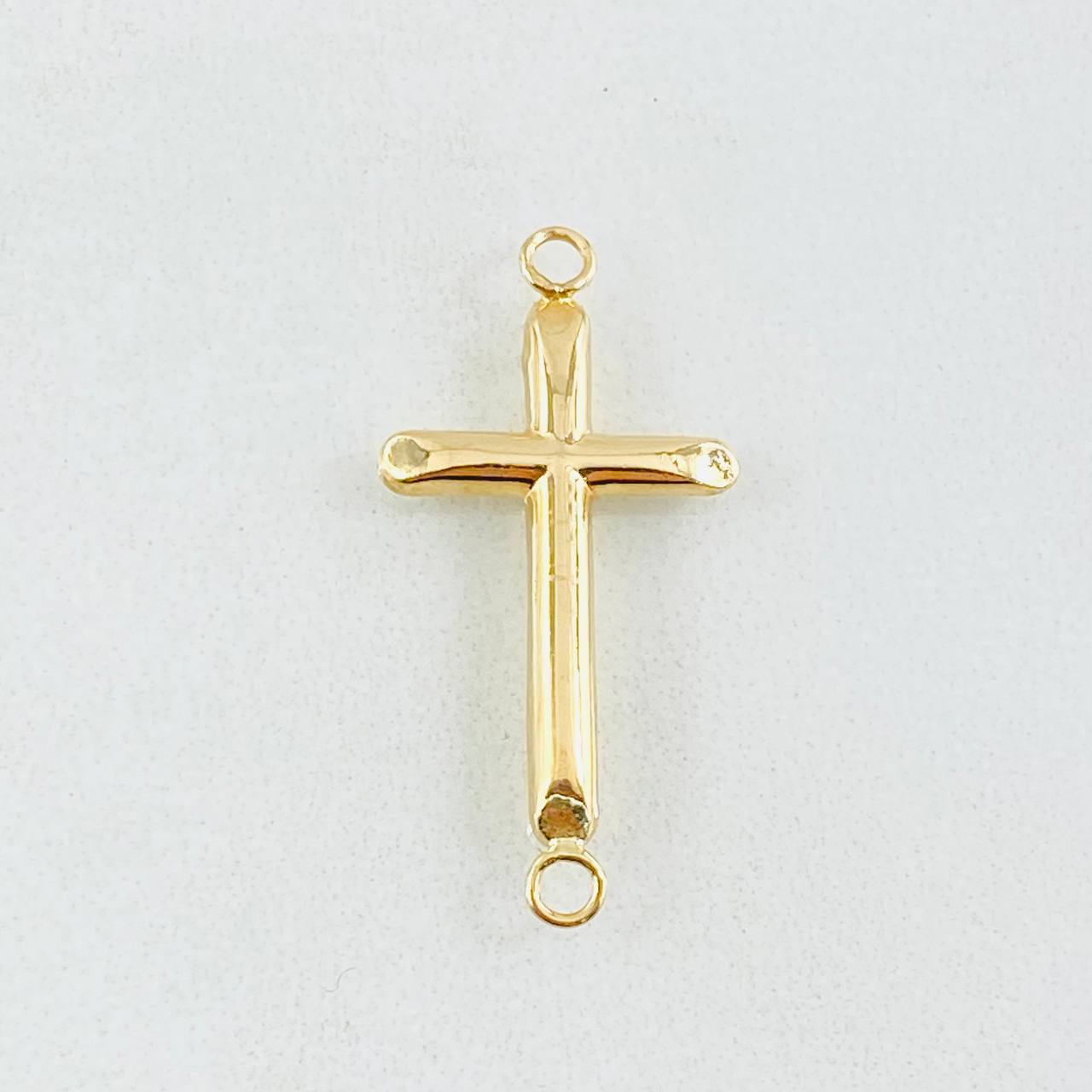 Herraje Cruz Puntas Planas 0.55 g / 2.5 cm Oro Amarillo 18K