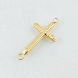 Herraje Cruz Puntas Planas 0.45gr / 2.5cm / Oro Amarillo 18K