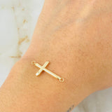 Herraje Cruz Puntas Planas 0.5gr / 2.5cm / Oro Amarillo 18K *