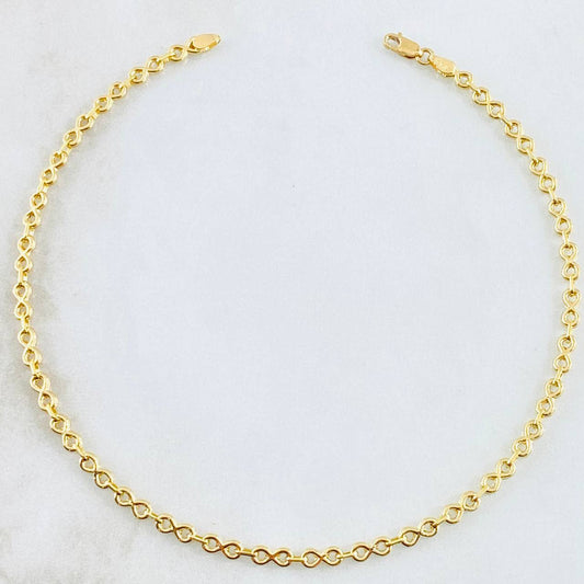 Tobillera Infinito 3.1gr / 25cm / Oro Amarillo 18K
