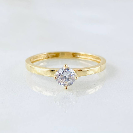 Anillo Solitario Cuatro Garras 1.4gr / T7 3/4 / Oro Amarillo 18K *