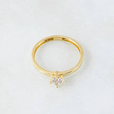 Anillo Solitario Cuatro Garras 1.4gr / T7 3/4 / Oro Amarillo 18K *
