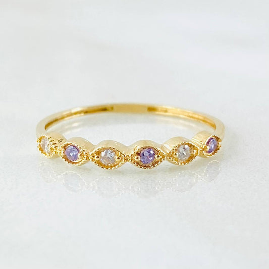Anillo Linea de Ojos 1gr / T6 1/4 / Oro Amarillo 18K ©
