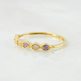 Anillo Linea de Ojos 1gr / T6 1/4 / Oro Amarillo 18K ©