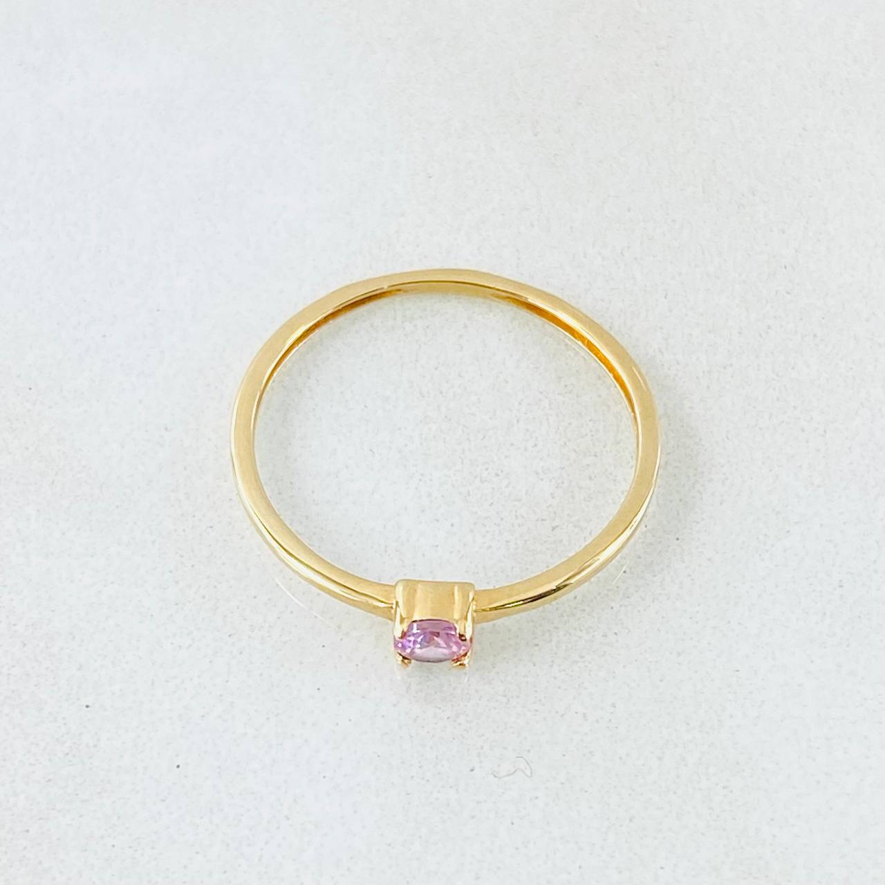 Anillo Solitario 0.7gr / T6 1/2 / Oro Amarillo 18K *