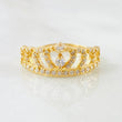 Anillo Corona Corazon Tupido 2.7gr / T8 / Oro Amarillo 18K