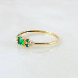 Anillo Solitario Trio Chispa 1.05gr / T5 3/4 / Oro Amarillo 18K *