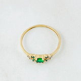 Anillo Solitario Trio Chispa 1.05gr / T5 3/4 / Oro Amarillo 18K *