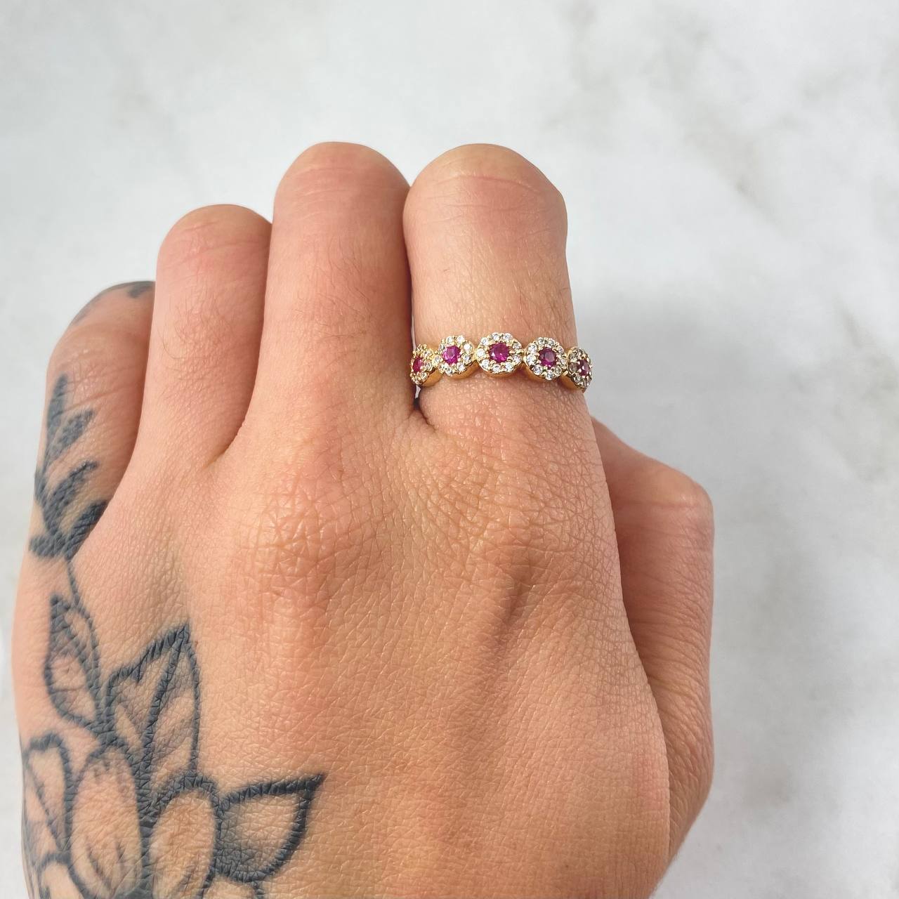 Anillo Flor Churumbela 2.1gr / T6 / Oro Amarillo 18K