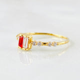 Anillo Cuadro Dos Caminos 1.4gr / T6 1/2 / Oro Amarillo 18K